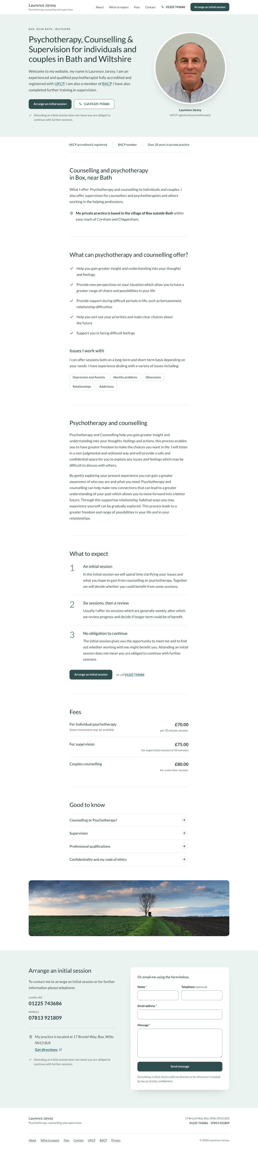 Full-page preview of the Clear and Simple design