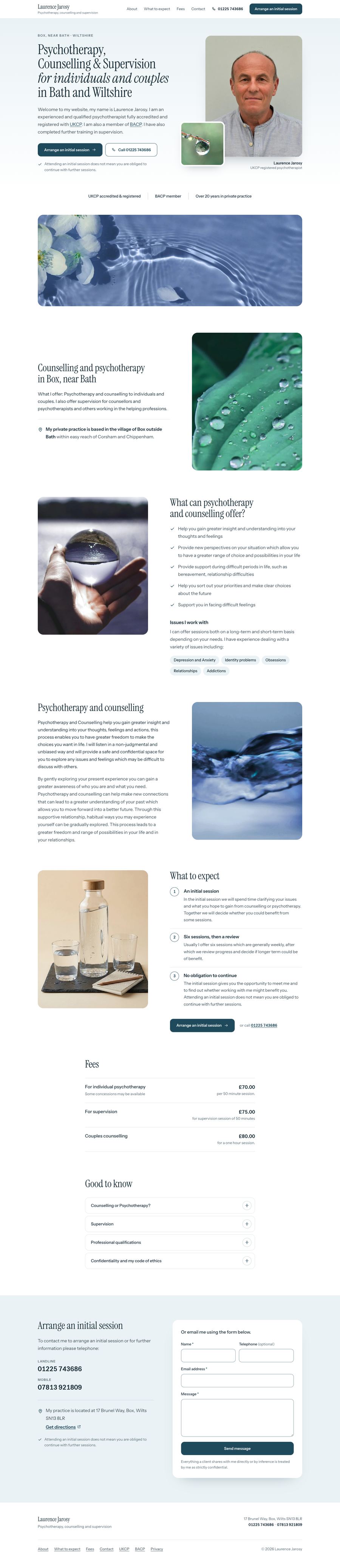 Full-page preview of the Reflections design